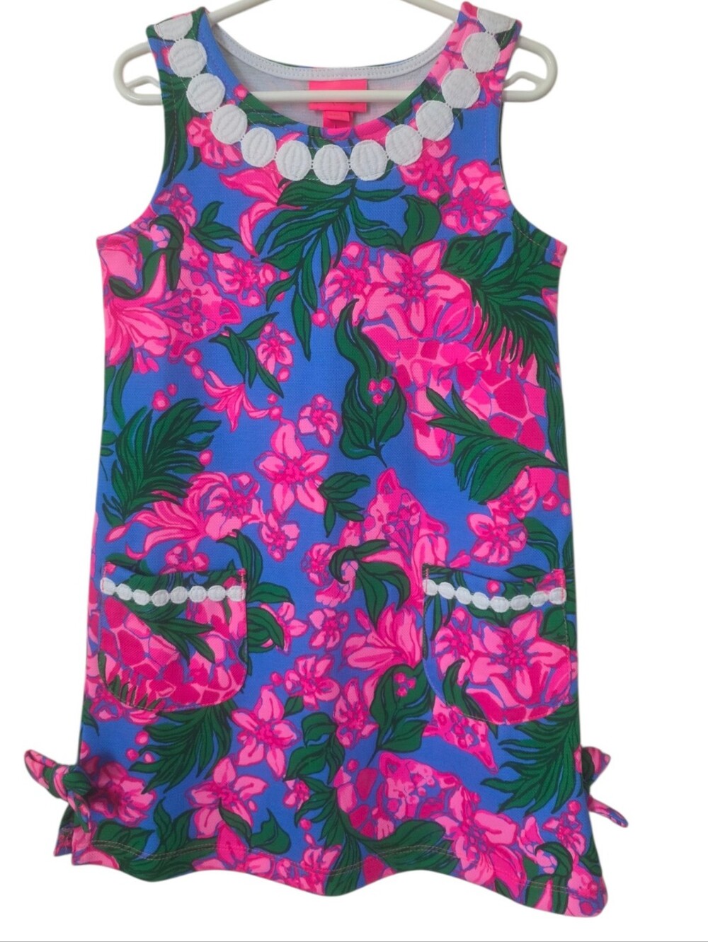 Lilly Pulitzer Little Lilly Knit Shift Cerise Pink Safari Sunset Dress (S 4-5 )